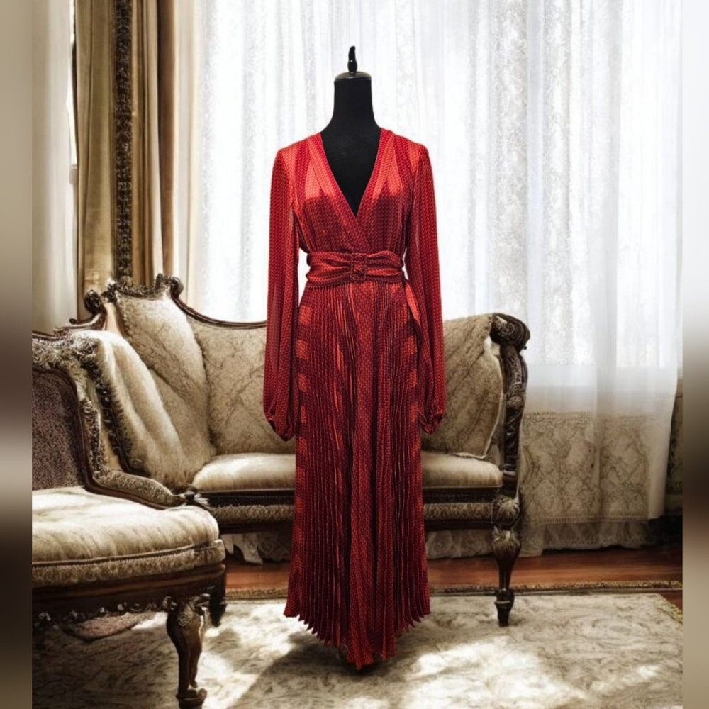 Alexis Salomo Elegant Red Dress-Size Large